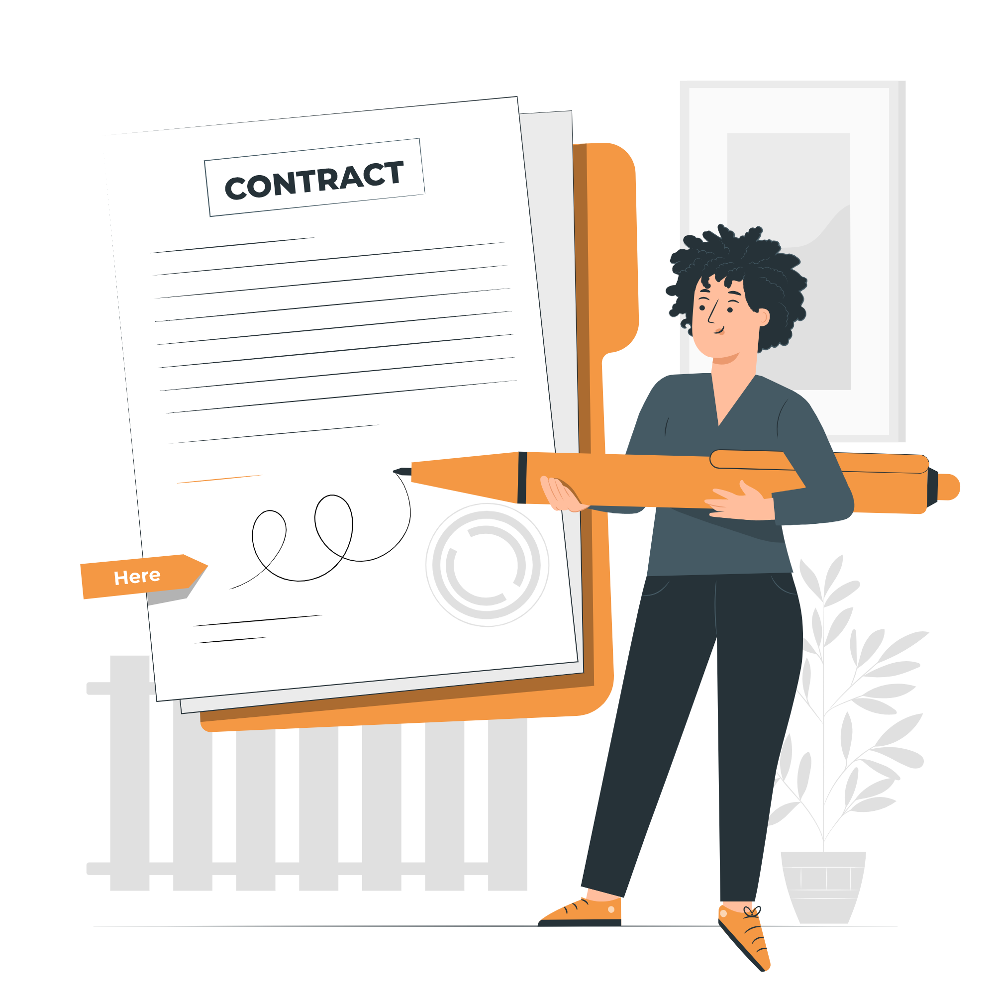 Signing a contract-pana